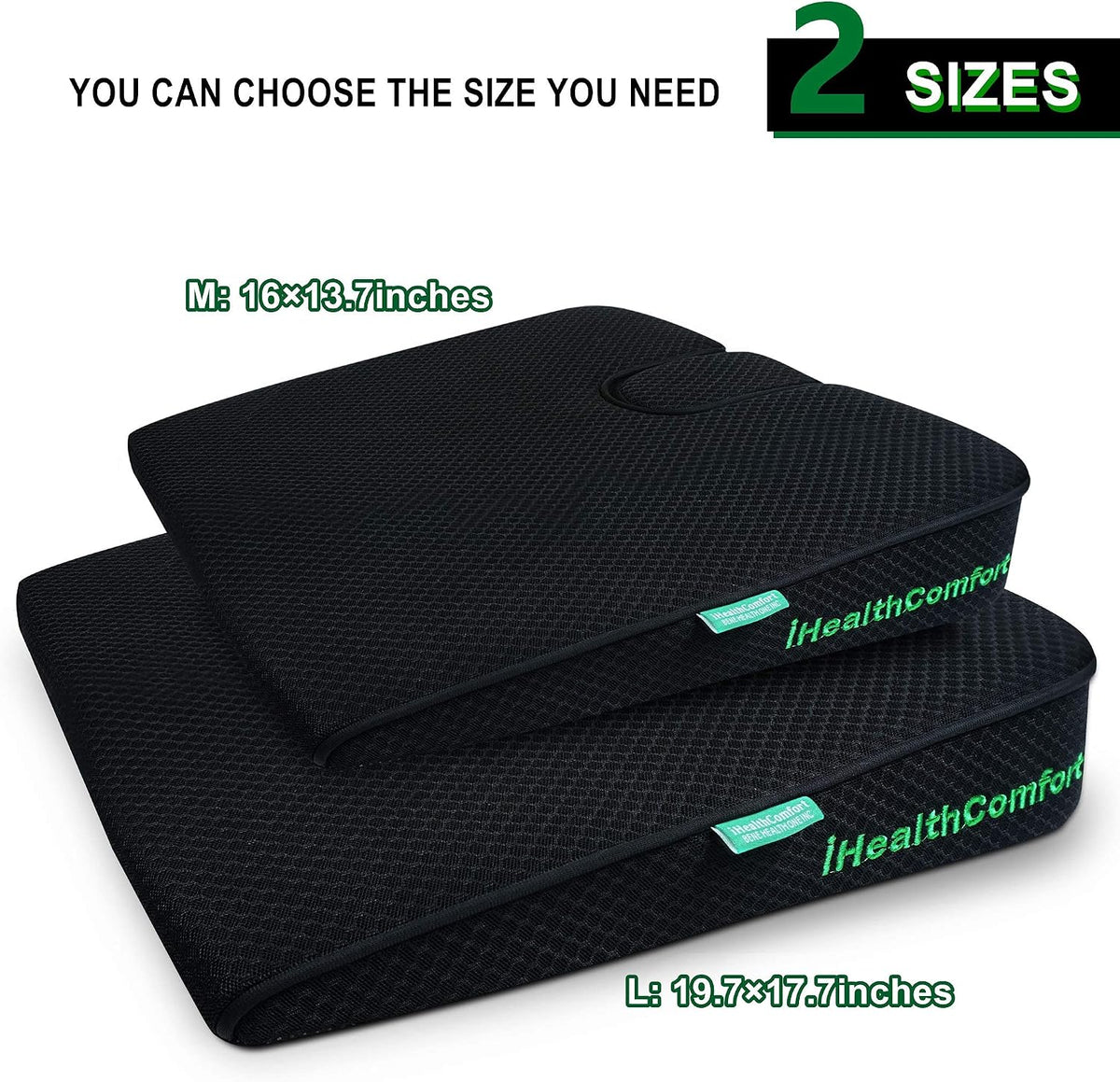 Wedge Seat Cushion Orthopedic Coccyx Tailbone Pain Relief Cushion, Memory Foam Ergonomic Wedge Pillow for Office Chair, Driving, Wheelchair, Gaming Non-Slip Bottom with Portable Handle