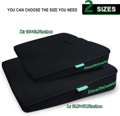 Wedge Seat Cushion Orthopedic Coccyx Tailbone Pain Relief Cushion, Memory Foam Ergonomic Wedge Pillow for Office Chair, Driving, Wheelchair, Gaming Non-Slip Bottom with Portable Handle