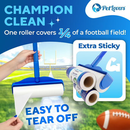 PetLovers Extra Sticky Lint Roller Mega Value Set 450 Sheets for Pet Hair Removal and Clothes, Dog and Cat Lint Remover 5 Pack