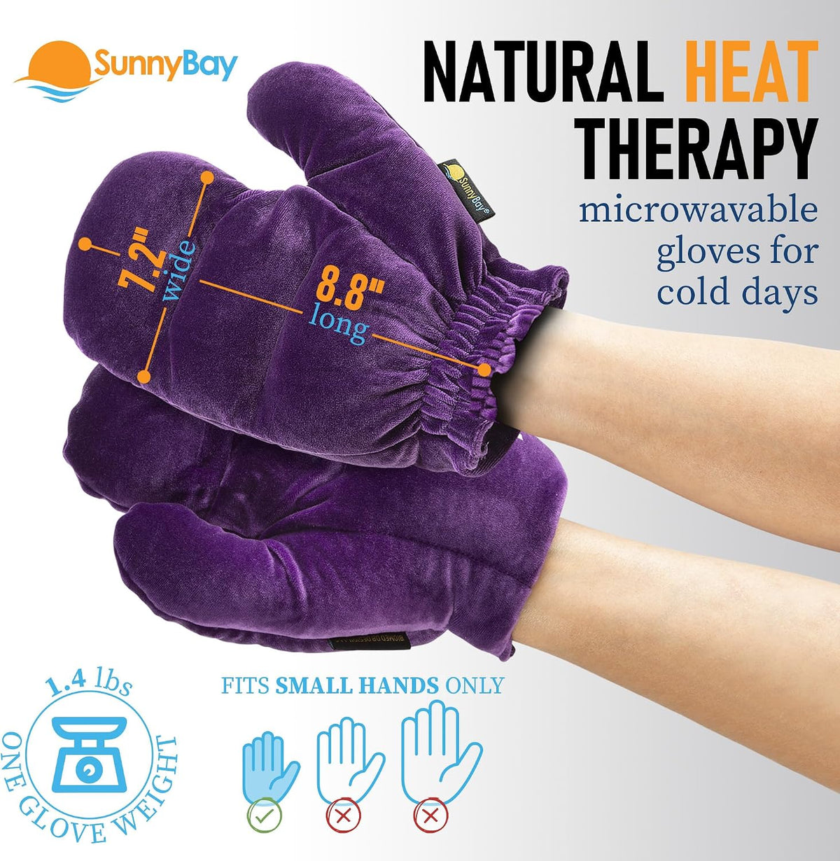 SunnyBay Microwavable Heated Eye Mask, Moist Compress, 7.9x4.3 inch, Purple