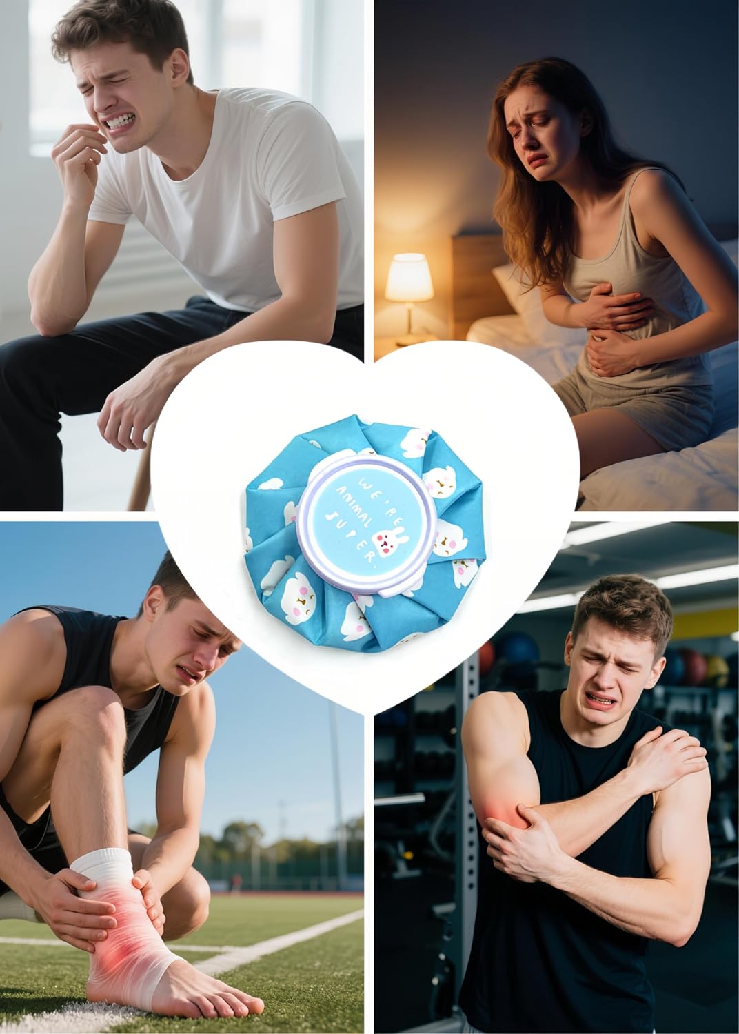Hot and Cold Reusable Ice Bag for Sport Injuries Ice Pack for Injuries, Hot & Cold Therapy, Teeth Pain Cold Pack, Headaches Cold Ice Bag Hot Cold Therapy for Head Shoulder Back Knee 2PCS