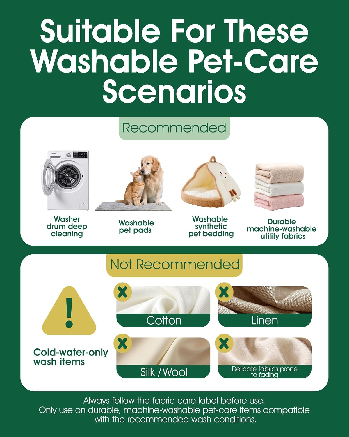 Washing Machine Cleaner for Pet Hair, 6-Month Supply | Pet Hair Dissolver Powder for Washer Drum & Pet Bedding, Removes Odor, Scale & Residue, HE/Front/Top Load, 6 Sachets