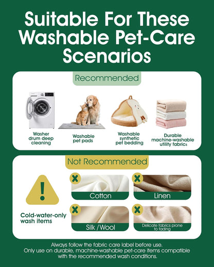 Washing Machine Cleaner for Pet Hair, 6-Month Supply | Pet Hair Dissolver Powder for Washer Drum & Pet Bedding, Removes Odor, Scale & Residue, HE/Front/Top Load, 6 Sachets