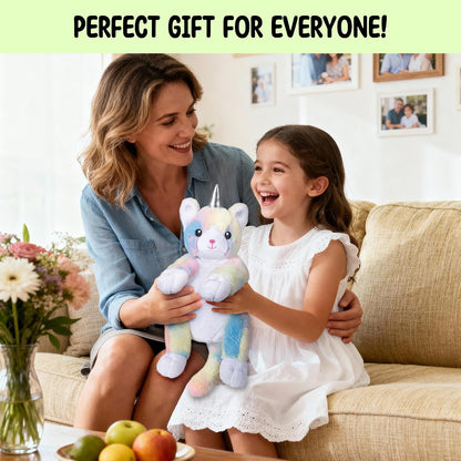 Bunny Microwavable & Weighted Stuffed Animals - 1.5 Lbs Unscented Heating Pad for Period Cramps Pain Relief and Anxiety, Cute Bunny Plush Toys Gifts for Women Girls Adults and Kids by Happy Fuel