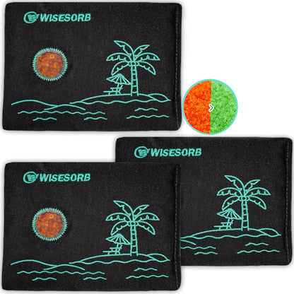 Wisesorb 500g x 2pcs Rechargeable Desiccant Packs, Reusable Car Dehumidifier, Microwave Reactivated Silica Gel Packets Moisture Absorber with Color Indicating for Safe Closet Basement Garage