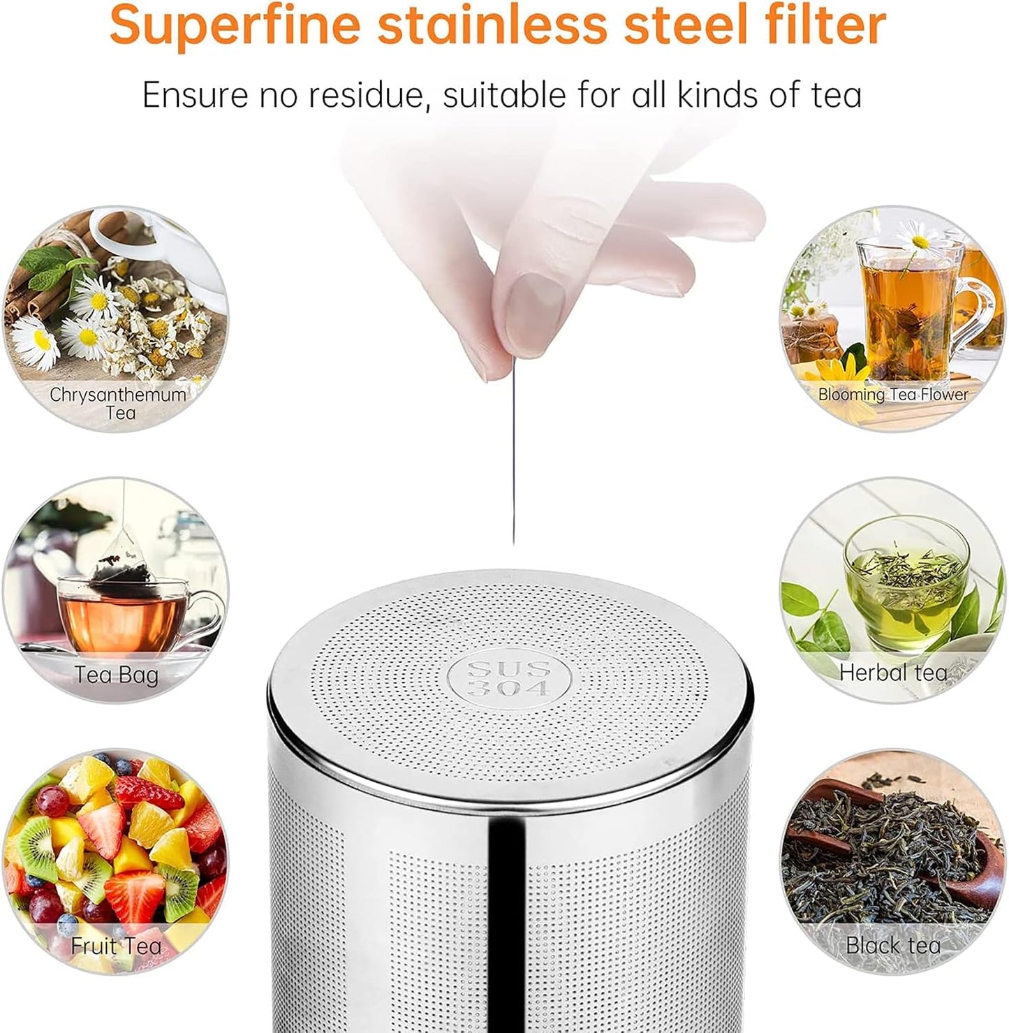 Glass Teapot, 40oz/1200ml Tea Pot with Removable Infuser for Loose Tea | Stovetop Safe Borosilicate Glass Tea Kettle with Strainer and Lid, Hand Crafted Clear Teapot with Scale Line,Tea Brewer Guide