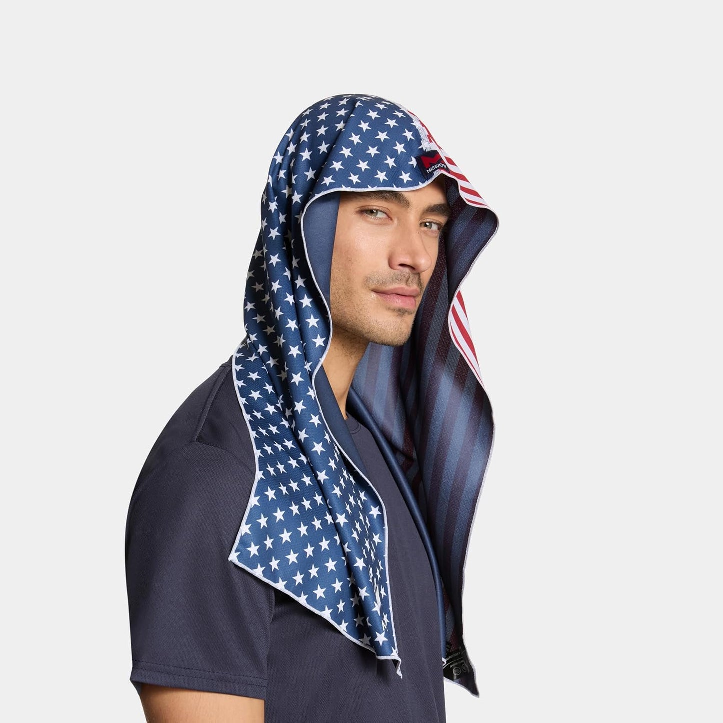 MISSION Cooling Hoodie Towel, Evaporative Cool Technology, Cools Instantly When Wet, UPF 50 Sun Protection, Contours Your Head to Stay in Place, Great for Sports, Fitness, Gym