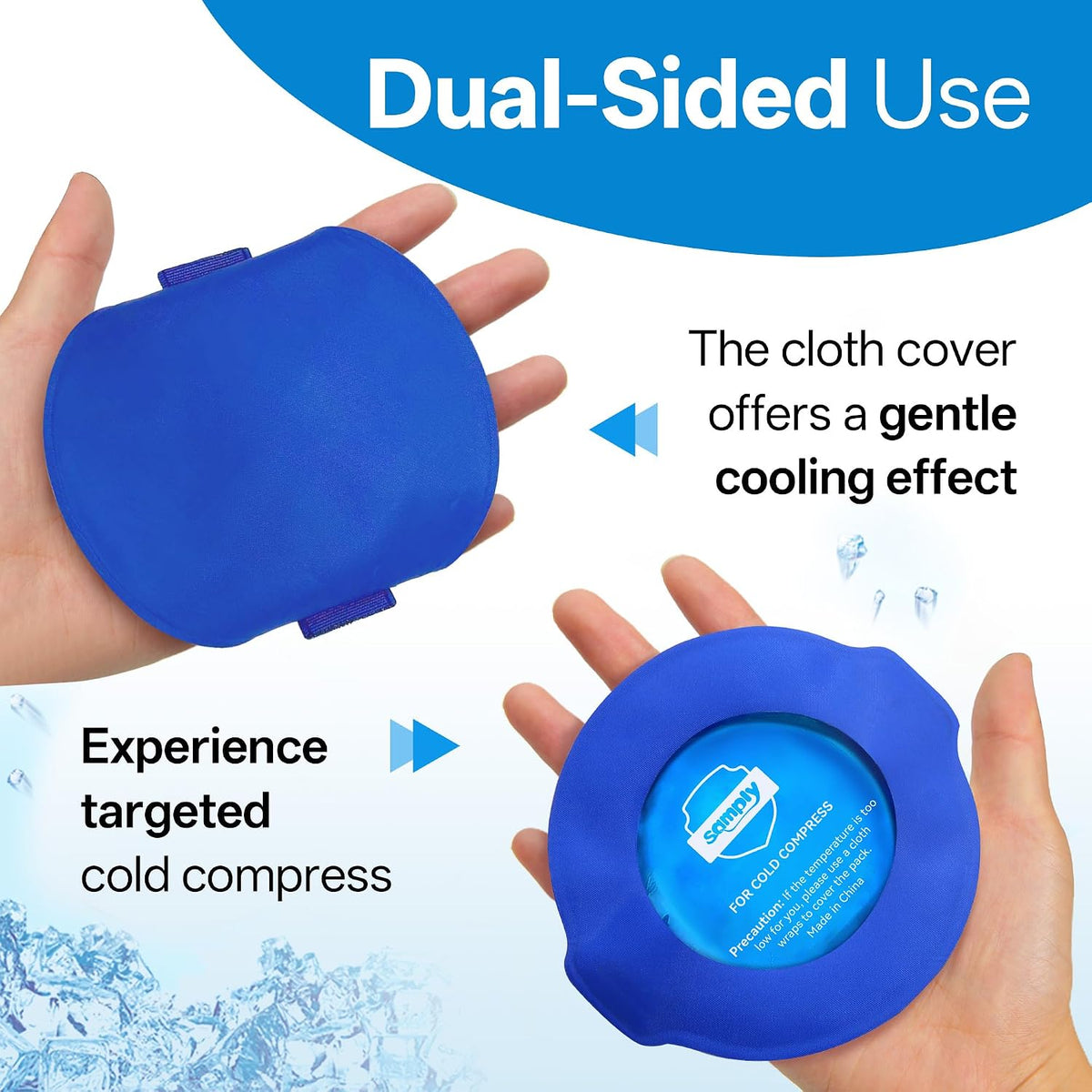 samply Small Gel Ice Packs, 5 Mini Reusable Cold Packs with 2 Covers