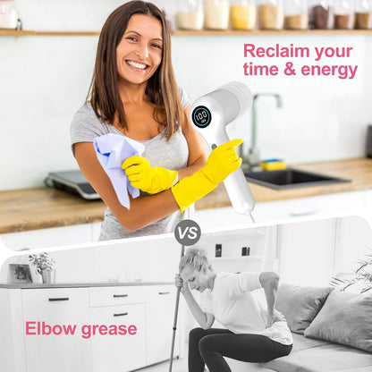Dreazu Electric Spin Scrubber, 10-in-1 Shower Scrubber & Retractable Long Handle, 44 lbs High-Torque & Variable Speed Shower Cleaning Brush for Bathroom,Toilet, Bathtub, Kitchen, Tile Floors