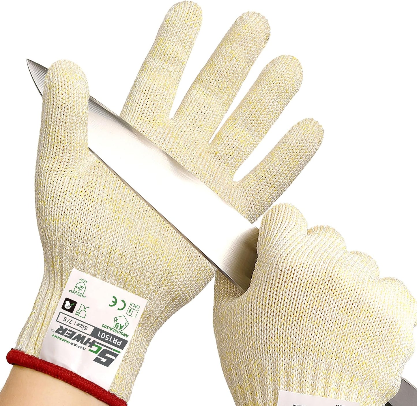 Schwer SlicePro Ultra-Durable ANSI Cut Resistant Gloves PR1501, 10X Reinforced Food Grade Cutting Glove, Mandoline Gloves for Kitchen Meat Cutting, Oyster Shucking, Fish Fillet Processing, M | Non PFAS, No Glass Fiber, for Kitchen Food Prep, Mandolin