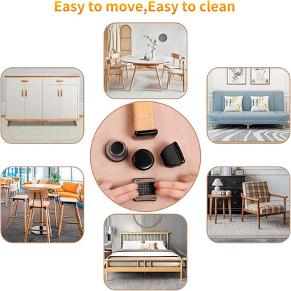 Chair Sliders for Carpet, 16PCS Furniture Sliders for Carpeted Floors & Hardwood Floors, Round Chair Glide Pads for Quickly and Easily Moving Furniture, Protect Floor(Clear, Fit 0.75"-1.1") | Chair Glides for Carpet & Hardwood Floor, Furniture Slides