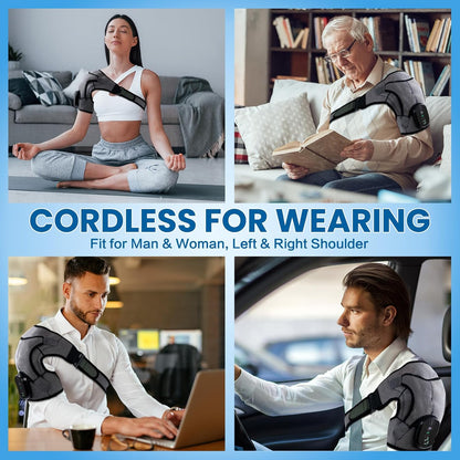 Shoulder Heating Pad with Massager,Rotator Cuff Shoulder Pain Relief,Black