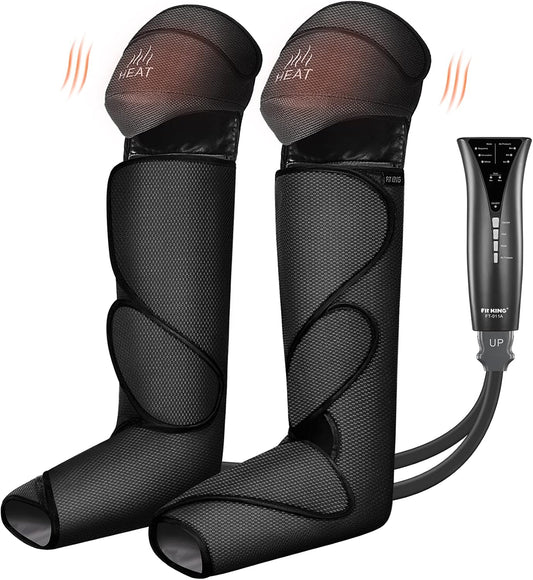 FIT KING Foot & Leg Compression Massager with Knee Heating for Circulation