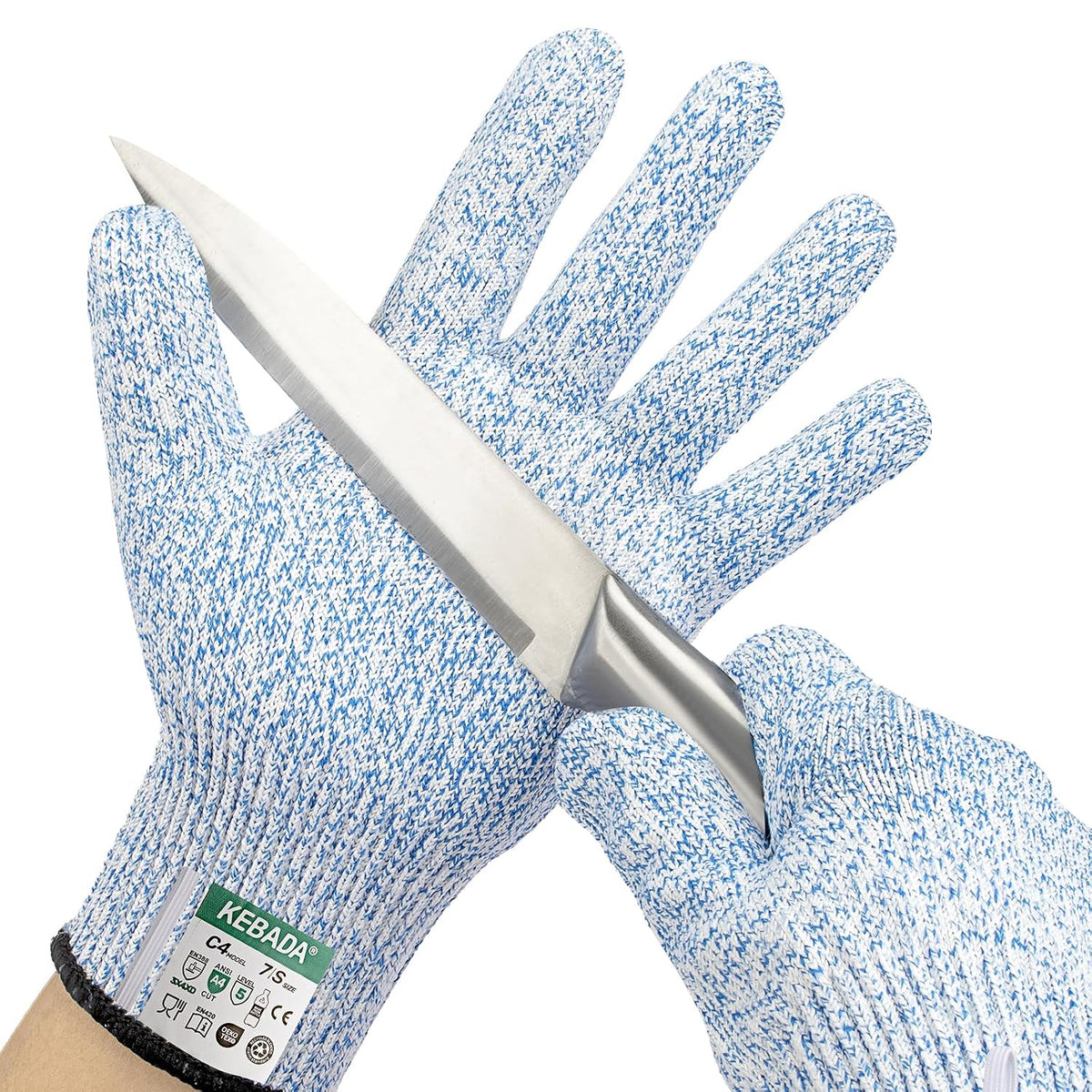 Kebada C4 Cut Resistant Gloves, ANSI A4, 100% Food Grade, 1 Pair
