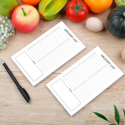 Grocery List Magnet Pad for Fridge, 2 Pack Magnetic Notepads for Refrigerator, Magnetic Grocery List Pad for Fridge, Full Magnet Back Shopping Lists, 60 Sheets Per Note Pads