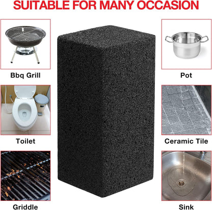 Irenare 10 Pieces Commercial Grill Cleaning Brick Pumice Stone Bulk,Black | Heavy Duty Reusable Blocks, For Restaurant Griddles Flat Tops, Cleans BBQ Grates Outdoor Grills, Removes Tough Grease