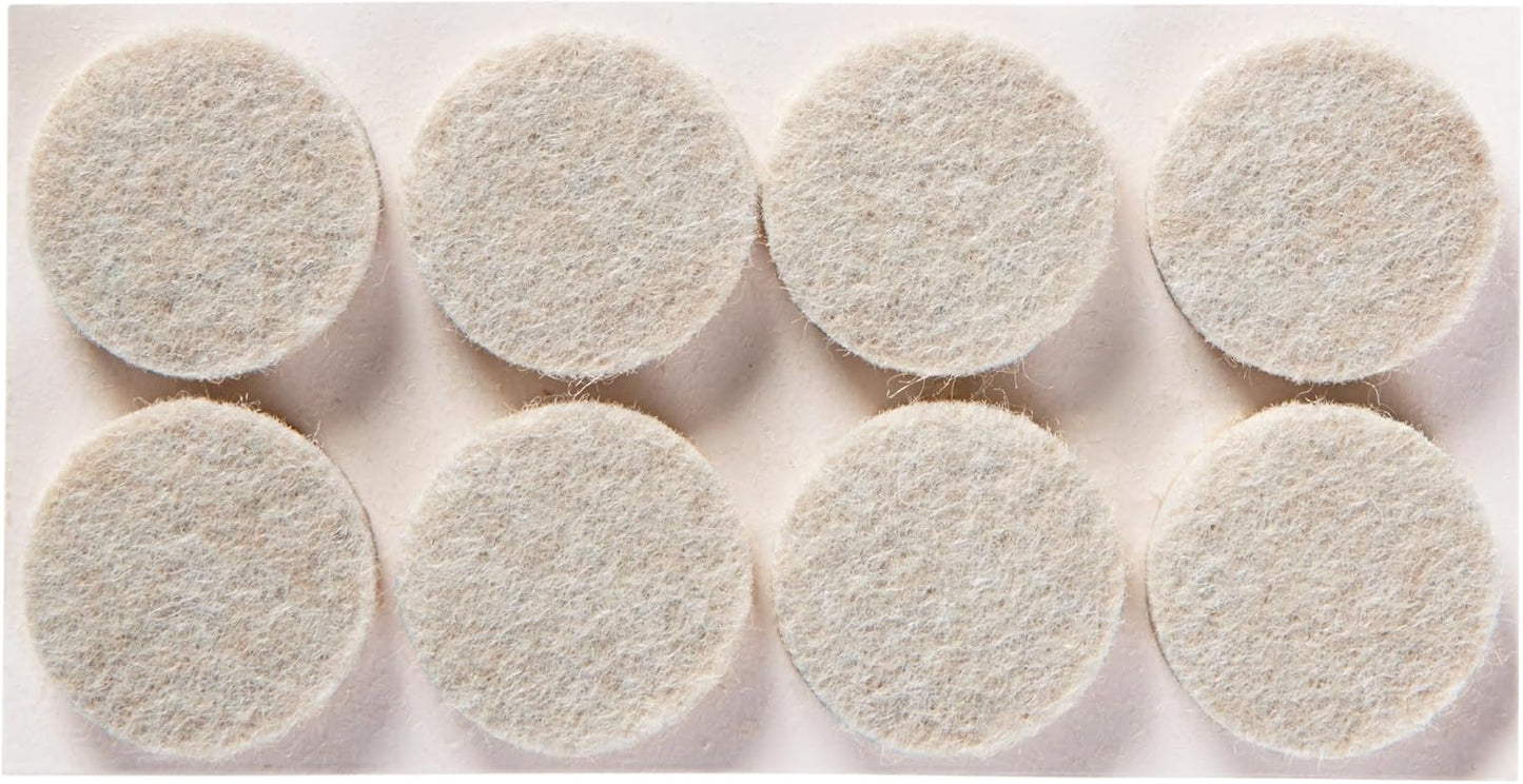 Scotch Felt Pads 32 PCS Beige, Felt Furniture Pads for Protecting Hardwood Floors, 1" Round, Easy-to-apply, Self-Stick design, Reliable protection from nicks, dents and scratches (SP802-NA)