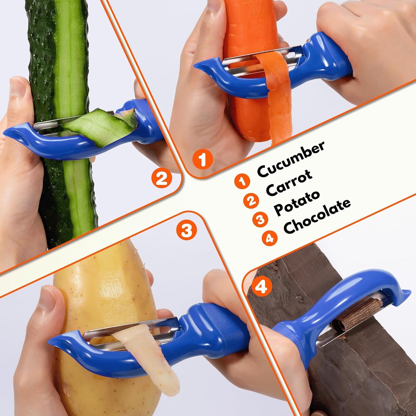 Rainspire Vegetable Peeler Potato Peelers for Kitchen, Sharp Stainless Steel Blades Veggie, Comfortable Handle Fruit Peeler, Carrot Peeler Apple Peeler Dishwasher Safe Black, 1-Pack