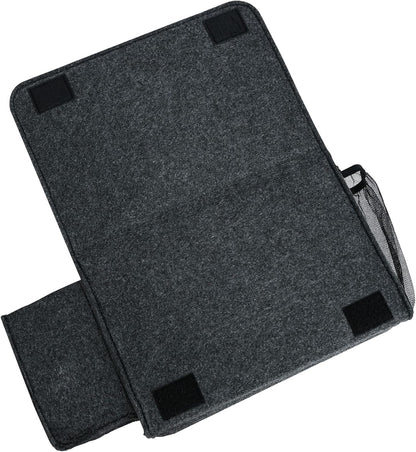 Zafit Bedside Caddy, Large Size Bedside Storage Organizer Bedside Organizer Caddy for Magazine Remotes Phone (13.4'' x 18.1'' Plus Size, Dark Grey)