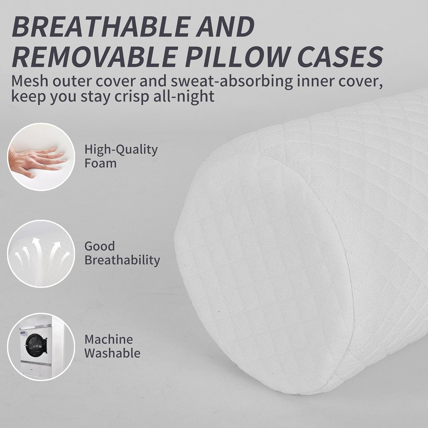 HJAHHSM Neck Roll Pillow | Memory Foam, Neck Support