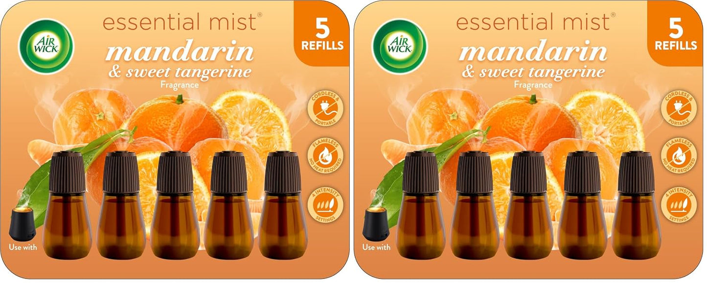 Air Wick Essential Mist Refill, 5 ct, Apple Cinnamon Medley, Essential Oils Diffuser, Air Freshener