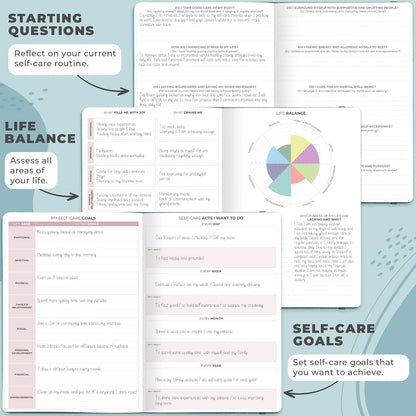 Clever Fox Self-Care Journal PRO for Women, Mental Health, Seashell | Guided daily life reflection, wellness, gratitude, and mood prompts, habit tracker, 7x10 in, eco leather hardcover