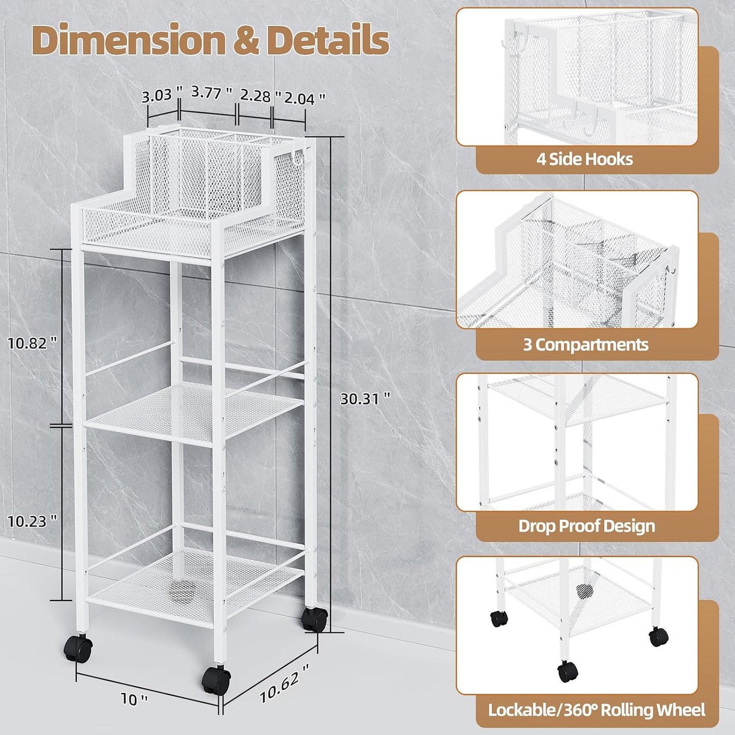 Metal Hair Tool Organizer Wall Mounted, Hair Dryer Holder Basket Storage | Hair Straightener Styling Tools Holder Wall Mount, Bathroom Sink Organizer Countertop for Vanity Makeup Brush, Black