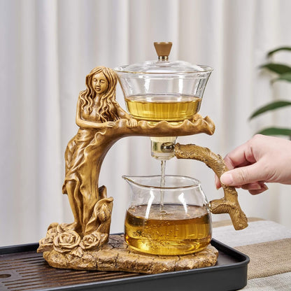 Kungfu Glass Tea Set Automatic Glass Teapot Set (Bird)