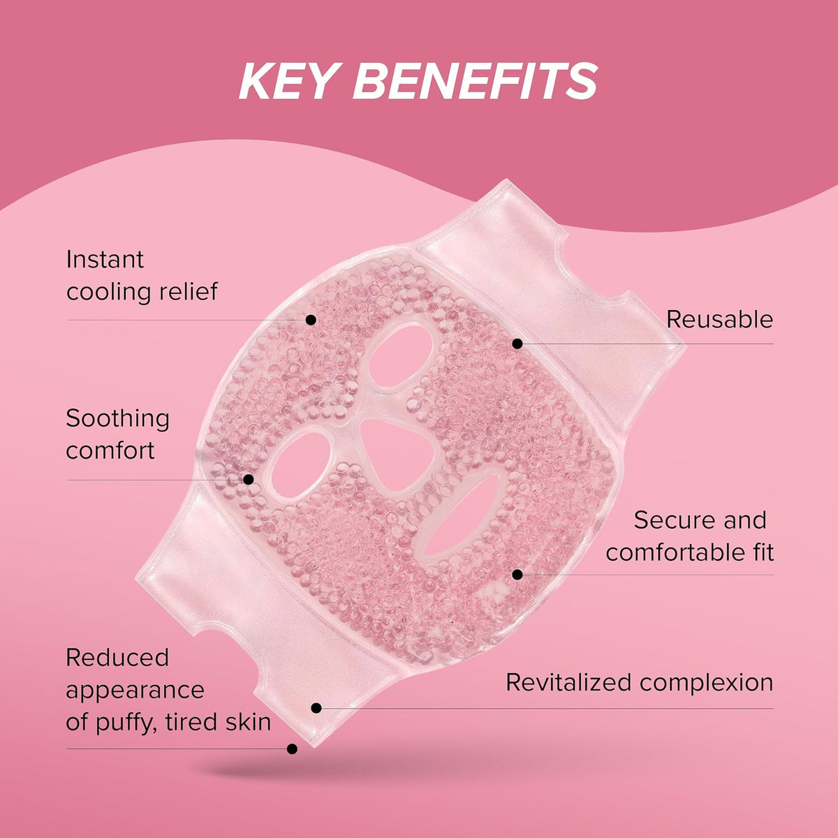 SKIN GYM CryoChill Ice Beaded Face Mask, Reusable Cooling Cryo Puffiness