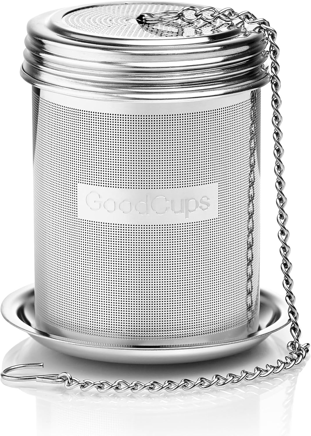 Stainless Steel Tea Infuser for Loose Leaf Tea, Small (1.5” Diameter x 2.2” Height) – Extra Fine Mesh Strainer with Chain Hook & Lid, Reusable Tea Steeper for Mugs, Cups & Teapots