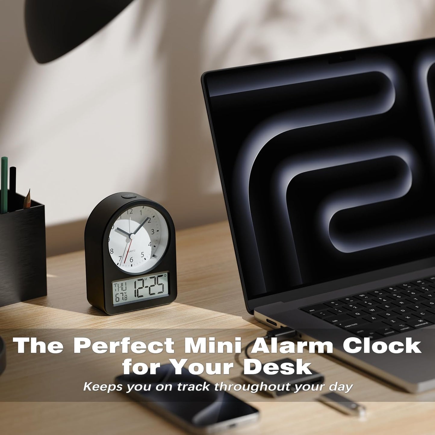 AYRELY® 3.5" Small Analog Travel Alarm Clock, Battery Operated Desk Clock | Cute Table Clock with Light, Adjustable Angle, Bedside, Bedrooms, Kids' Rooms and Living Room Decor (Orange)