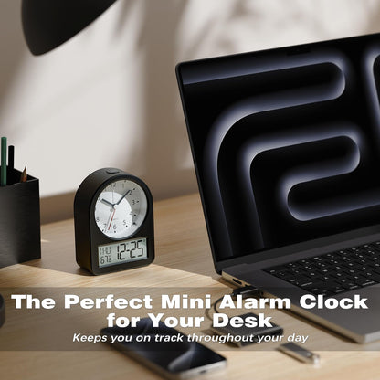 AYRELY® 3.5" Small Analog Travel Alarm Clock, Battery Operated Desk Clock | Cute Table Clock with Light, Adjustable Angle, Bedside, Bedrooms, Kids' Rooms and Living Room Decor (Orange)