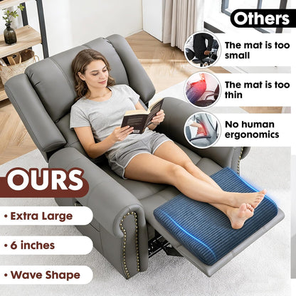 B Shape Corduroy Recliner Foot Pillow, Foam Extra Large Foot Rest Cushion with Adjustable Straps, Suitable for Bed Chair Sofa Headrest Back Lumbar Leg Support Pillow (Light Brown)