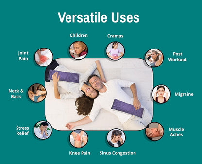 Microwavable Corn Filled Heating Pad and Cold Pack/Washable 100% Cotton Cover (Cross Hatch - Mint, 7.5in W x 11in L)