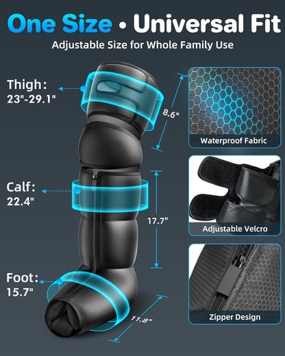 YINGGG Leg Massager with Heat and Compression - Foot and Calf Massage Sleeve with 3 Heat, 6 Intensities, 6 Modes, Compression Boots for Circulation and Pain Relief