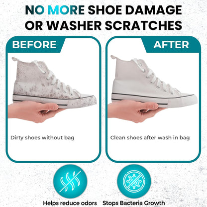 Premium Shoe Washing Machine bag 2 Pack – 360° Self-Locking Zipper Reusable Sneaker Laundry Set – Heavy-Duty Microfiber Shoe Washing Bag for Washer & Dryer, Boots & Athletic Footwear (Yellow)