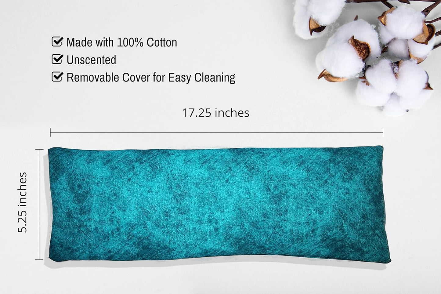 Microwavable Corn Filled Heating Pad and Cold Pack/Washable 100% Cotton Cover (Cross Hatch - Mint, 7.5in W x 11in L)