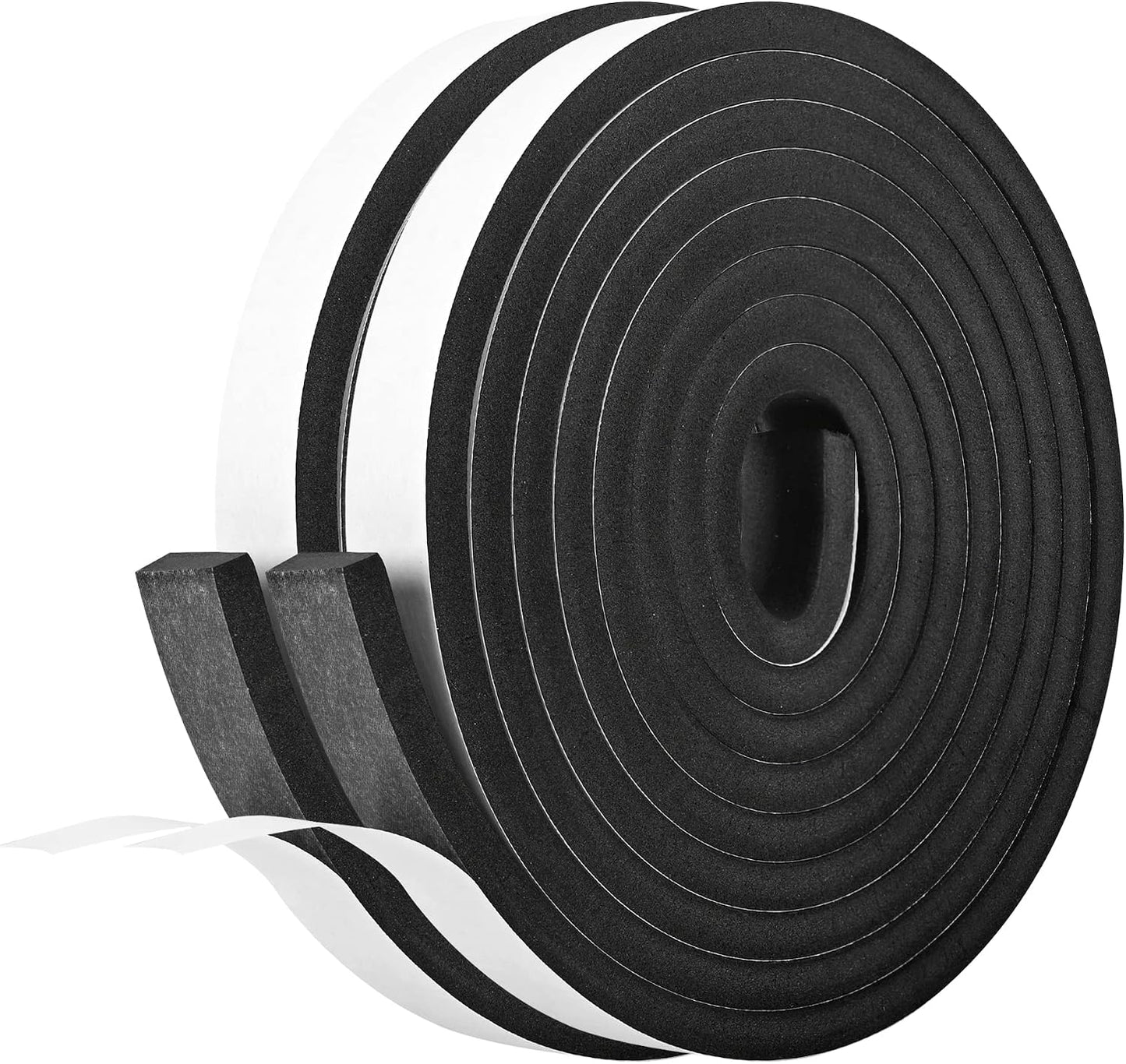 Kikerike Self Adhesive Foam Tape Weatherstrip 1/2In x 1/4In x 42Ft High Density Foam Insulation Strips Seal Weather Stripping with Strong Adhesive for Door and Window Sound Isolation Soundproofing
