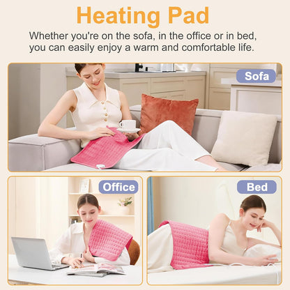 Heating Pad,Heated Blanket,Heating Pad for Back Neck,Grey,24x12 Inch | Electric Heating Pad,Dry/Moist Heat Heating Pads,Heating Pads for Shoulder,Abdomen,Heat Pad for Women Men,Birthday Gift