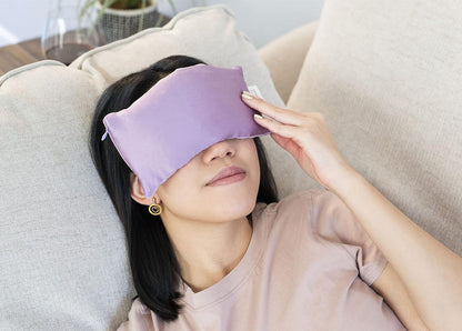 DreamTime Inner Peace Eye Pillow, Aromatherapy Lavender, Wellness and Relaxation Mask, Sooth Stress and Relieve Headaches, Purple Velvet