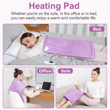 Heating Pad,Heated Blanket,Heating Pad for Back Neck,Grey,24x12 Inch | Electric Heating Pad,Dry/Moist Heat Heating Pads,Heating Pads for Shoulder,Abdomen,Heat Pad for Women Men,Birthday Gift