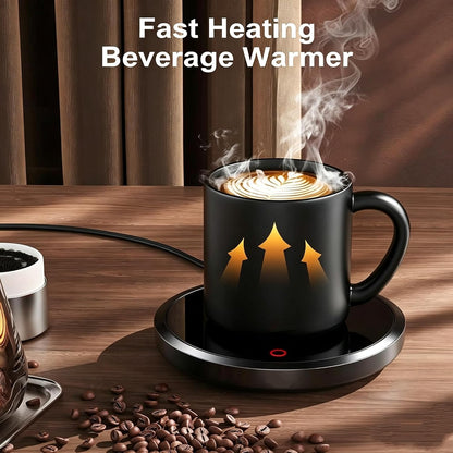 Coffee Mug Warmer, Auto-Shutoff Cup Warmer for Home Office Desk Use, Electric Beverage Warmer Heating Plate（Black ）