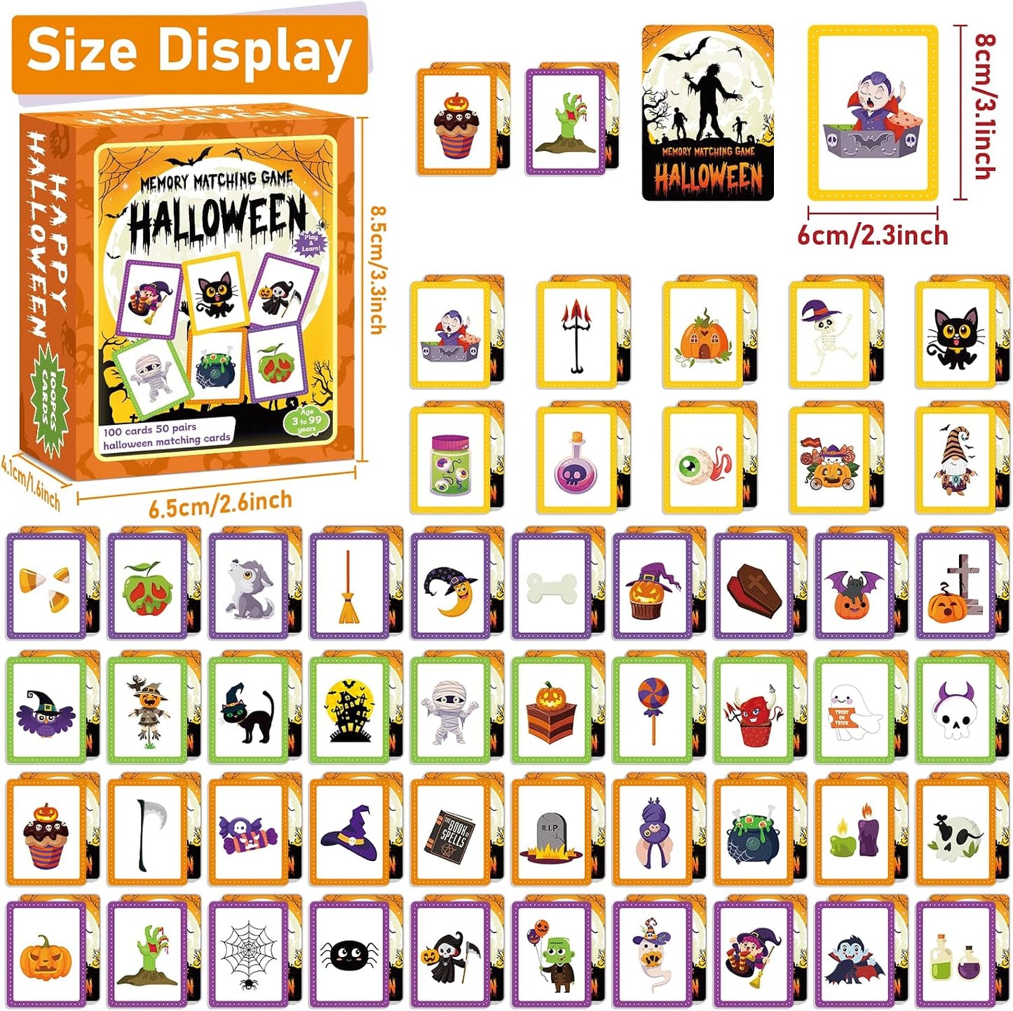 gisgfim 100 PCS Memory Matching Game Famous Paintings Concentration Memory Card for Adults Learning Educational Game A Fun & Fast Artworks Theme Matching Games
