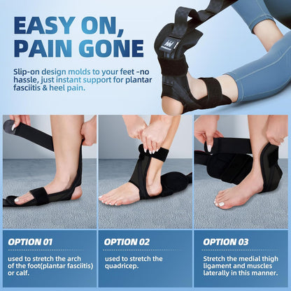 Foot and Calf Stretcher Stretching Strap For Plantar Fasciitis, Heel Spurs, Foot Drop, Achilles Tendonitis & Hamstring. Yoga & Leg Stretch Strap. (Red)