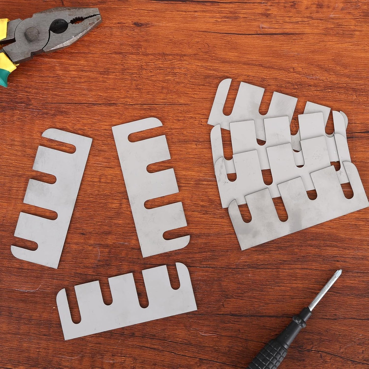 Heavy Duty Door Hinge Shims, 15 PCS Coated Finish Door Hinge Shim Stainless Steel Door Hole Filler Plate Hinge Filler Plates for Door Alignment & Repair (0.04 Inch Thickness, 4" x 1.5")