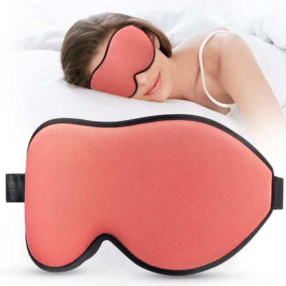 LitBear Sleep Mask for Side Sleeper Women Men, Eye Mask for Sleeping | Light Blocking 3D Contoured Sleeping Mask, Soft Breathable Sleep Eye Mask with Adjustable Elastic Strap for Travel, Black