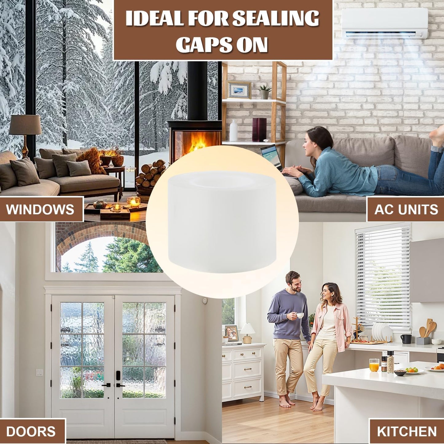 Window Sealing Tape 2 Inch x 33 Ft Transparent Window Insulation Waterproof Nano Draft Isolation Tape Clear Weather Stripping Caulk Tape for Window and Bathroom Shower Glass Side Gaps