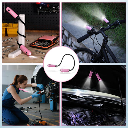 WORKPRO Rechargeable Neck Light, 3 Brightness Hands-Free Neck Work Light | Hands-Free Bendable Silicone Arm, Neck Flashlight Lamp, for Mechanics, Camping, DIY Projects, Crafting, Blue and Black
