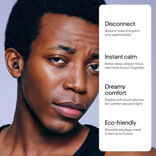 Loop Quiet 2 Ear Plugs - Ultra-Comfy Reusable Hearing Protection for Sleep | 24dB SNR noise reduction. Flexible, customizable fit. Reusable & washable. For deep focus, travel, noise sensitivity