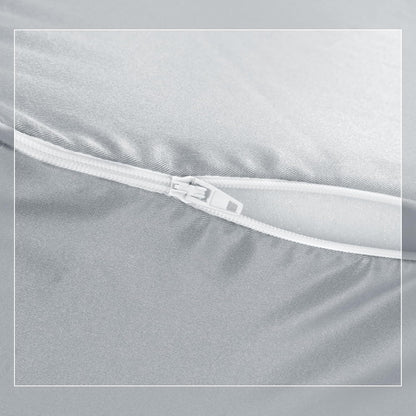 HOMBYS Satin Bed Wedge Pillow Cover Silky & Smooth Wedge Pillowcase 1 Pack 24x24x8, Soft & Breathable, Removable & Machine Washable-Zipper Design (Pillow Not Include), (Grey, 24"x24"x8")